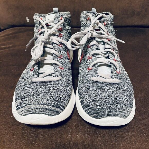 Nike Nike Lunar Flyknit Chukka 554969-001 Wolf Grey Red Size 9.5 US 43 EUR 8.5 - Picture 2 of 13